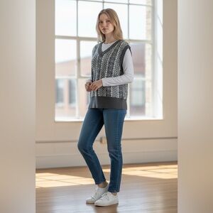 Nicole Miller Fair Isle Sweater Vest